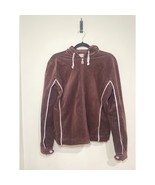 FILA Brown Corduroy Zip Up Ladies M Track Jacket Y2K Vintage Vibe - $14.15