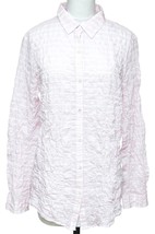 J.McLaughlin Striped Long Sleeve Shirt Pink White Button Down Blouse Top M - £72.89 GBP