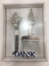 B1 NEW Dansk Santa Christmas Tree Holiday Stainless Cheese Knife Slicer Set - £6.97 GBP