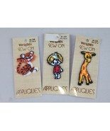  Wrights Vtg 1970s Sew.On Patchs Tiger, Child, Giraffe New Sealed Package - €15,13 EUR