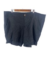 Kenar Shorts Size 24W Linen Blend Black Womens High Rise Waist Chino Poc... - $54.18 CAD