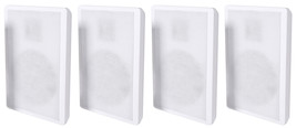 4 Rockville RockSlim White Home Theater 5.25&quot; 240w Easy Wall Mount Slim Speakers - £131.86 GBP