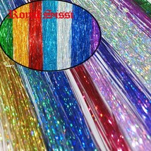 10Pa fly tying Flashabou Tinsel 10 colors orted Flat Glittering Crystal Flash Ti - £65.44 GBP