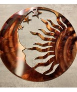 The Moon, Sun &amp; Stars - Metal Wall Art - Copper 10&quot; - $596.68 MXN