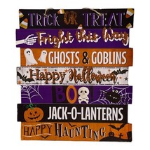 Happy Halloween Décor Trick Or Treat Hanging Sign Decoration Ghosts &amp; Goblins - £10.95 GBP