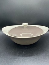 Wedgwood vegetable bowl with lid. White &amp; brown bone china &quot;Havana&quot; VTG 50&#39;s UK - £30.22 GBP