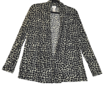 Chicos Womens Size 1 Small Open Front Cardigan Sweater Animal Print Shee... - $14.68