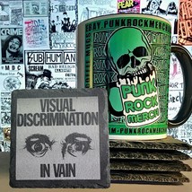 Visual Discrimination V.D. ARMY Laser Engraved  Slate Coaster 4&quot;x4&quot; Punk... - £9.44 GBP