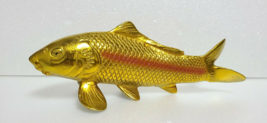 Carp Figurine Ornament Koi Golden Color Lucky Things Japan Figure - $185.13