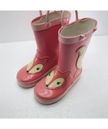 Cat &amp; Jack Zoey Fox Pink Rain Boots Girls Size 5/6 Small - $137.79 MXN