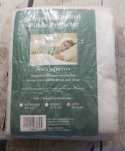 King Quilted Pillow Protector Zippered 21x36&quot;  Poly Cotton Blend - £8.64 GBP