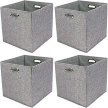 4Pcs Cube Collapsible Fabric Storage Baskets,Thicker Foldable Rectangular Canvas - £24.51 GBP
