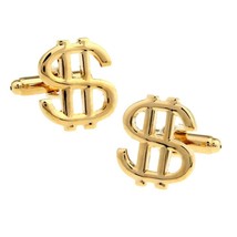 DOLLAR SIGN CUFFLINKS Money Currency Symbol $ Wedding Groom NEW with GIF... - $11.95