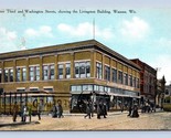 Third Ave Washington Street View Livingston Building Wausau WI DB Postca... - £11.61 GBP