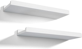 Love-Kankei Floating Shelves Wall Mounted Set Of 2, 17-Inch Rustic, In White. - £25.55 GBP