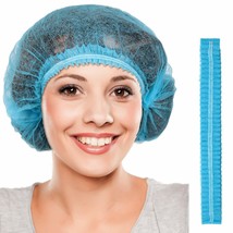 200 Pieces 21 inch Disposable Bouffant Caps, Blue - $8.90