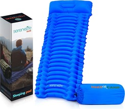 Serenelife Slcpb (Blue) Backpacking Air Mattress Sleeping Pad -, And Hiking. - £30.36 GBP