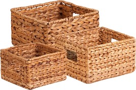 Honey-Can-Do STO-02882 Nesting Banana Leaf Baskets, Multisize, 3-Pack,Natural - £31.35 GBP