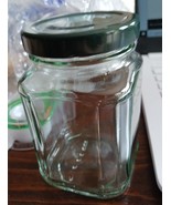 4 Pack  8 Oz Clear Square Jars Small Glass Jars with Tin Lids New - $6.93