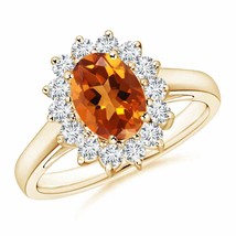 Authenticity Guarantee 
ANGARA Princess Diana Inspired Citrine Ring with Diam... - £1,106.00 GBP