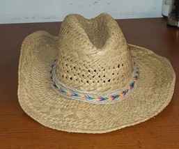 Kids Cowboy Hat Straw 5-7 Years Colorful Band Excellent Condition - €16,42 EUR