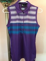 NWT EXCELLENT WMN&#39;S CROSS PURPLE STRIPE GOLF S/LESS POLO CHERRY CREEK CC... - £33.22 GBP