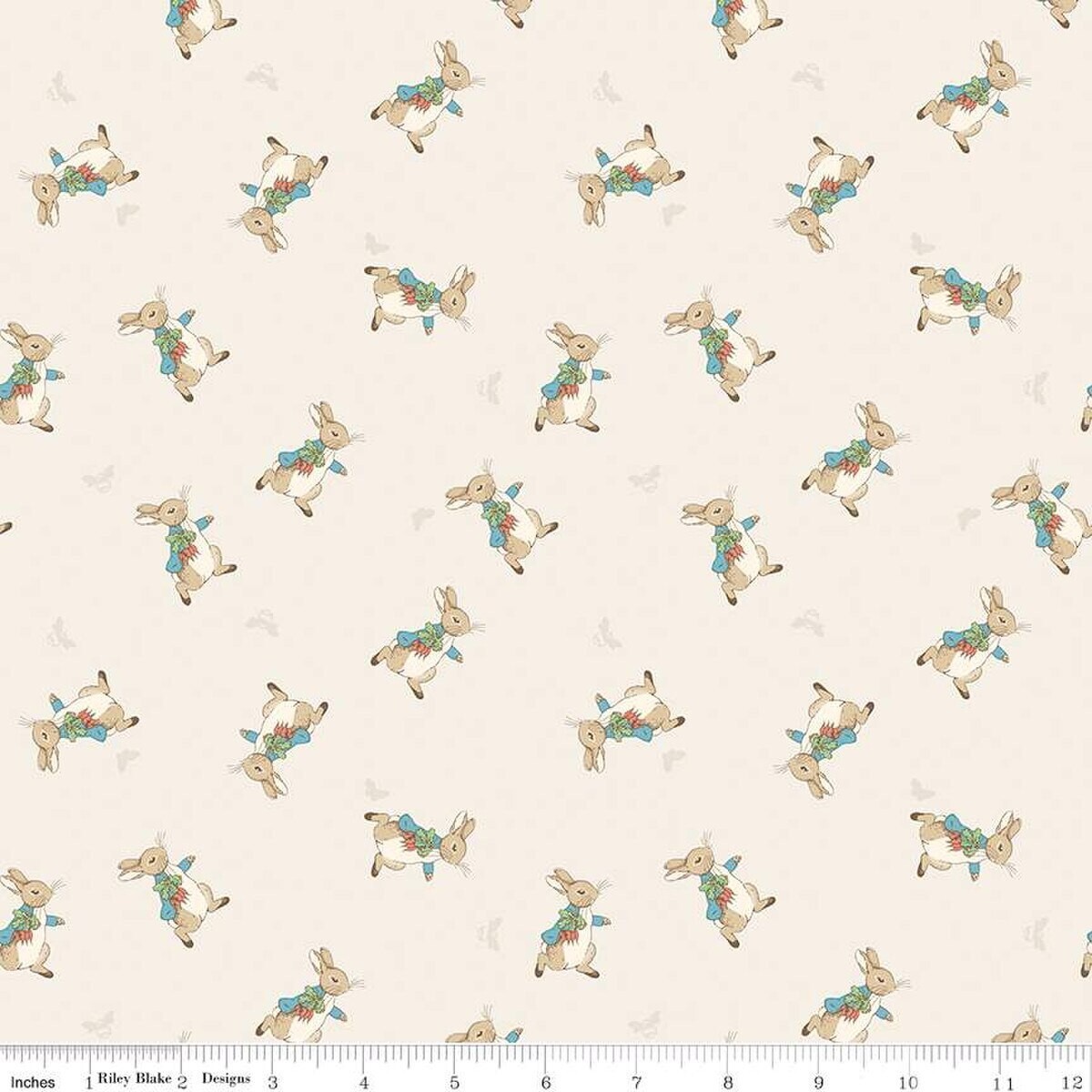 Flannel The Tale of Peter Rabbit Peter Toss Cream Flannel Fabric BTY D27... - $14.95