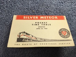 1960 Seaboard Railroad Silver Meteor Pocket Time Table VGC Scarce - $374.92 MXN