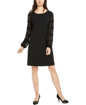 Alfani Womens Black Shimmer Shift Party Cocktail Dress, Size Small - £21.83 GBP