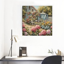 Shabby Chic Vintage In Our Garden Framed Mural 16&#39; X 16&#39; Home Decor Wall Art  - £31.44 GBP
