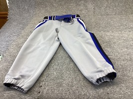 Boombah Baseball Pants Mens 30 Gray with stripes belt Softball . - £14.23 GBP