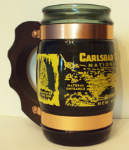 Siesta Ware Green Glass Copper Barrel Mug Carlsbad Caverns National Park MCM VTG - £15.44 GBP