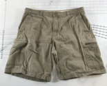 Columbia Cargo Shorts Mens 36 Khaki Green Side Pockets Knee Length Cotton - £11.67 GBP