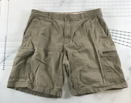 Columbia Cargo Shorts Mens 36 Khaki Green Side Pockets Knee Length Cotton - $14.84