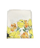 Vintage Vera Neumann Yellow Orange Green Floral Queen Flat Sheet 90x105 ... - $24.57 CAD