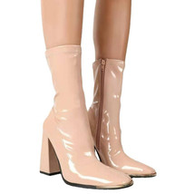 New Fashion Autumn Winter Solid Mid Calf Boots High Chunky Pltaform Big Szie 43  - £61.45 GBP