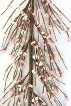 EV-C31 Primitive Pip Berry Garland in Pink &amp; Cream Color - 60 inches Floral, Spr - £13.38 GBP