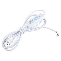 1.5m USB DC5V Switch Cable with 3 Colors Controller (White) - $1.99