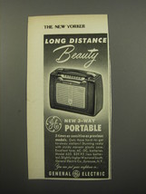 1950 General Electric Model 650 Portable Radio Ad - Long Distance Beauty - $18.49