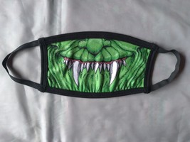 Green Monster Face with Fangs Cloth Face Mask - £4.01 GBP