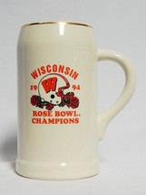 1994 Wisconsin Badgers Rose Bowl Champions Beer Stein Mug Cup Gold WC Bunting Co - £27.21 GBP
