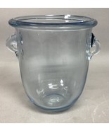 Mid Century Modern Blue Glass Ice Bucket With 2 Handles - 8.25”Hx7”D - $19.79