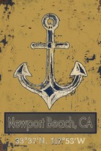Newport Beach Home Longitutude Latitude Coordinates Metal Sign - £19.63 GBP