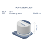 5X PCR1K680MCL1GS Nichicon 68uF 80V 10x12.7 Alum. Organic Polymer Capacitor SMD - $8.20