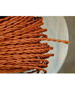Copper Color Twisted Cloth Covered Wire, Vintage Style Lamp Cord, Antique Lights - £1.07 GBP