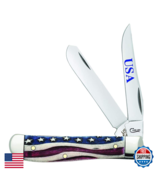 Case Wr Xx Pocket Knife Patriotic Smooth Natural Bone Mini Trapper 64135... - $156.42