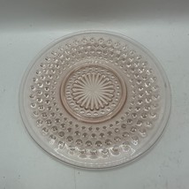 Vintage Pink Depression Glass Plate With Hobnail &amp; Sunburst Pattern - $24.15