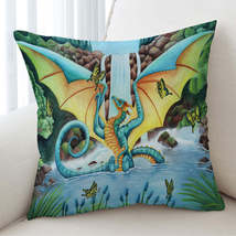 The Woodland Summer Fountain Butterflies and Dragon Cushion Cover - $301.30 MXN