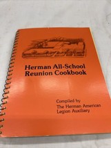 Vintage Cookbook Spiral Herman All School Reunion 1984 American Legion Auxiliary - £31.44 GBP