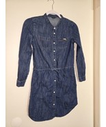 GUESS Girls&#39; Big Roll Sleeve Denim Dress Size 12 - £16.61 GBP